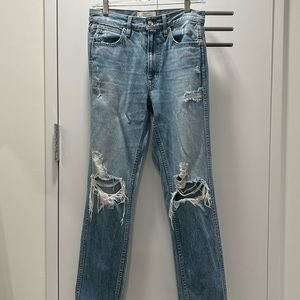 SLVRLAKE 100% cotton, mid-rise, straight- leg denim pant.